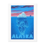 AlaskaIceberg Vintage Travel Poster Post Card