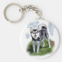 Alaskan Klee Kai Art Keychain
