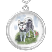 Alaskan Klee Kai Art Pendants