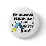 Alaskan Malamute Agility Dog Button
