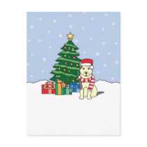 Alaskan Malamute and Christmas Tree Postcard