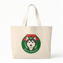 Alaskan Malamute Christmas Canvas Bag