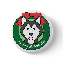 Alaskan Malamute Christmas Pin
