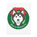 Alaskan Malamute Christmas Post Cards