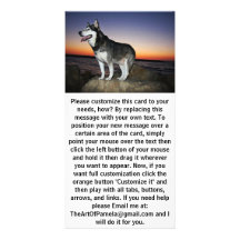 Alaskan Malamute Dog at Sunset Customized Photo Card