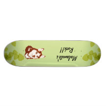 Alaskan Malamute ~ Green Leaves Design Custom Skate Board