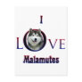 Alaskan Malamute I Love Postcard
