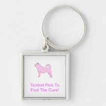 Alaskan Malamute Pink Dog Keychains