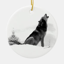 Alaskan Timber Wolf Christmas Ornament