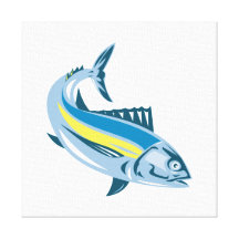 Albacore Tuna Fish Retro Gallery Wrap Canvas