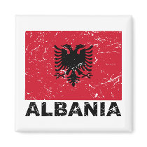 Albania Vintage Flag Magnets