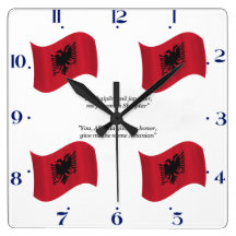 Albanian Flag and Motto