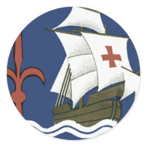 Albergo Columbia Genoa ~ Trieste Round Sticker