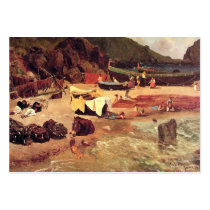 Albert Bierstadt Fishing Boat At Capri Business Card Templates