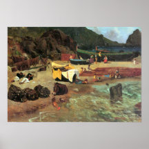 Albert Bierstadt-Fishing Boats on Capri Print
