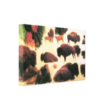 Albert Bierstadt - Study of Buffaloes Canvas Print