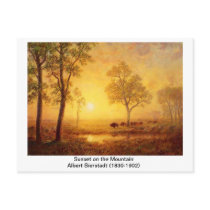 Albert Bierstadt - Sunset On The Mountain Postcard