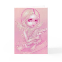 "Albino Alligator Angel" Greeting Card