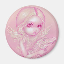"Albino Alligator Angel" Magnet