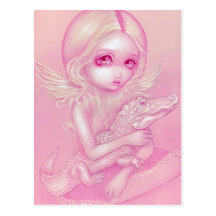 "Albino Alligator Angel" Postcard