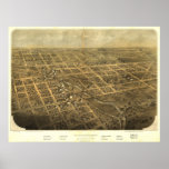Albion Michigan 1868 Antique Panoramic Map