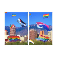 Albuqerque Pride Flags on Double Canvas Stretched Canvas Print