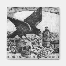 alchemy crow and skull magnets