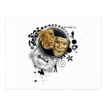 Alchimie des masques temporaires de drame cartes postales
