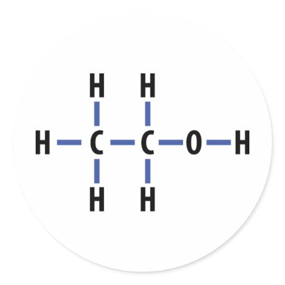 alcohol compound round sticker by Tomaniac