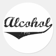 Alcohol Round Stickers