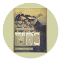 Aleardo Villa ~ Paris Art Nouveau Round Sticker
