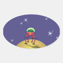 Alen Brain in Spacesuit on planet Stickers