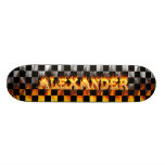 Alexander skateboard fire and flames design