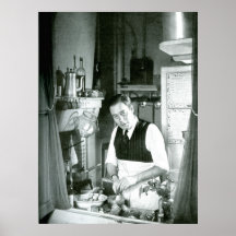 Alexander Watt in kitchen 1950s Poster
