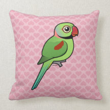 Alexandrine Parakeet Throw Pillows