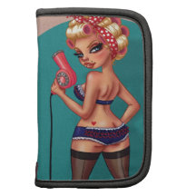 Alexis Dean - Pinup Model with a Hair Dryer Folio Planner