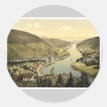 Alf and Bullay, Moselle, valley of, Germany rare P Round Stickers