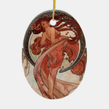 Alfons Mucha Dance Christmas Ornaments