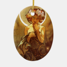 Alfons Mucha: Luna Christmas Tree Ornament