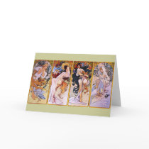 Alfons Mucha ~ The four seasons Greeting Card