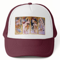 Alfons Mucha ~ The four seasons Trucker Hats