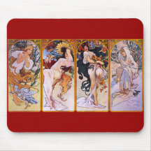 Alfons Mucha ~ The four seasons Mouse Pads