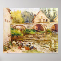 Alfred Sisley - The laundresses by Moret Posters