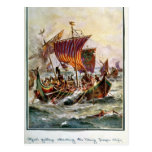 Alfred's galleys attacking the Viking Dragon Post Cards