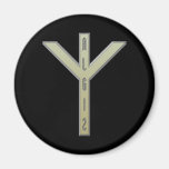 Algiz Rune gold Fridge Magnets