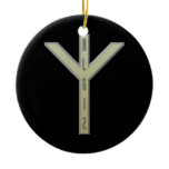 Algiz Rune gold Christmas Ornament
