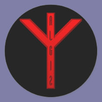 Algiz Rune red stickers