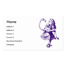 Alice and Flamingo Inked Purple Business Card Template
