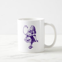 Alice and Flamingo Inked Purple Coffee Mug