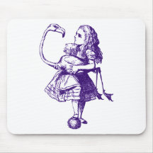 Alice and Flamingo Inked Purple Mousepad